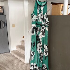 Calvin Klein Teal and Black Floral Dress